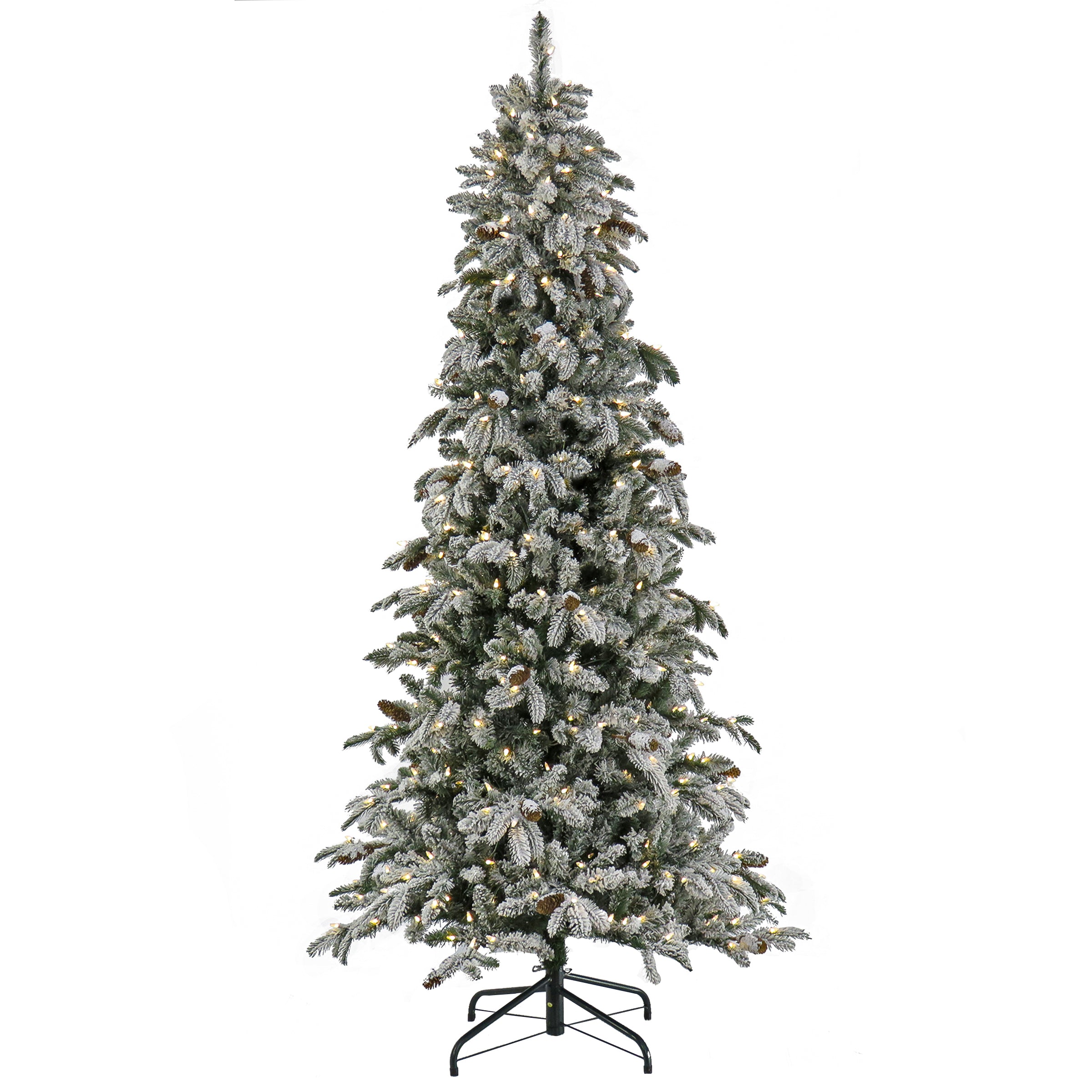 7.5 ft. Pre-Lit Snowy Vintin Fir Tree with LED Lights, Plug-In